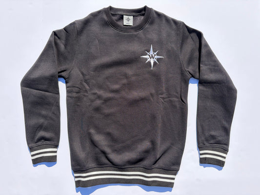 Crewneck Sweatshirt — Black/White