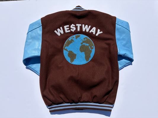 Letterman's Jacket — Blue/Brown