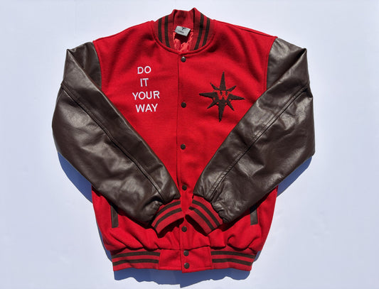 Letterman's Jacket — Red/Brown
