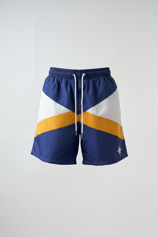 WE$TWAY Shorts – Navy/Gold Ghost Mannequin